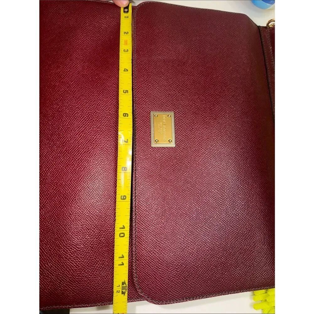 Authentic Dolce & Gabbana Sicily Burgundy Leather Tote - Picture 16 of 16